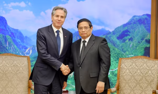 Thủ tướng Phạm Minh Chính tiếp Ngoại trưởng Hoa Kỳ sang chia buồn trước sự ra đi của Tổng Bí thư Nguyễn Phú Trọng