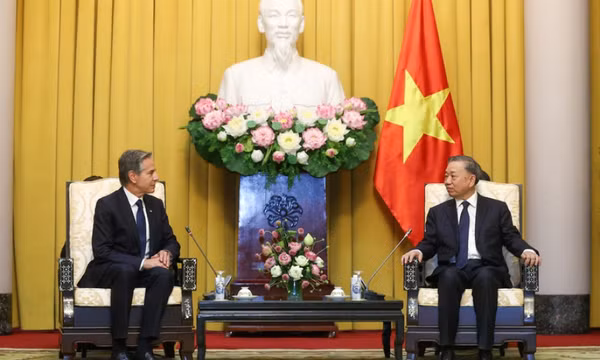 Chủ tịch nước Tô Lâm tiếp Ngoại trưởng Hoa Kỳ Antony Blinken sang Việt Nam chia buồn Tổng Bí thư Nguyễn Phú Trọng qua đời