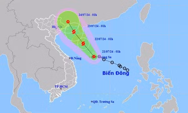 Áp thấp nhiệt đới sắp mạnh lên thành bão, cả nước có mưa dông về chiều tối