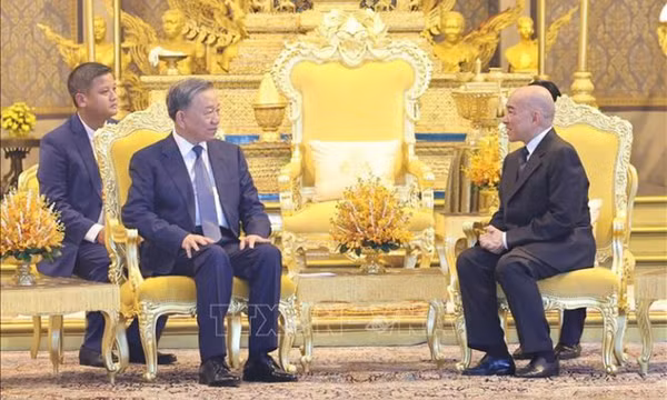 Chủ tịch nước Tô Lâm hội kiến Quốc vương Norodom Sihamoni