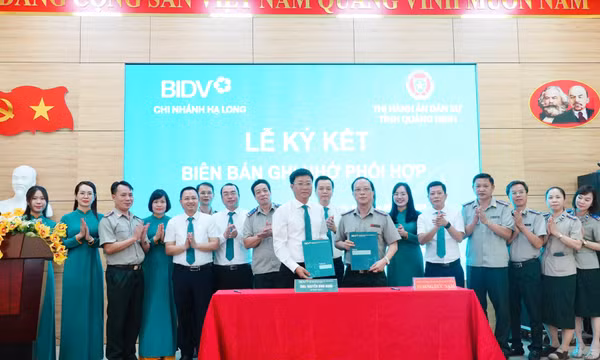 Thi hành án dân sự tỉnh Quảng Ninh và BIDV Hạ Long ký kết Biên bản ghi nhớ hợp tác