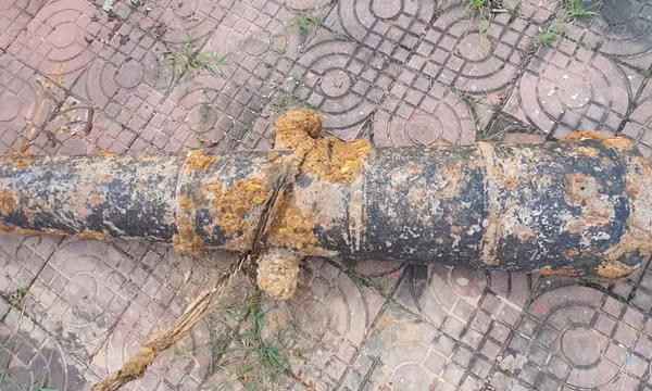 Phát hiện súng thần công trong lúc thi công tuyến thoát nước tại TX Quảng Yên