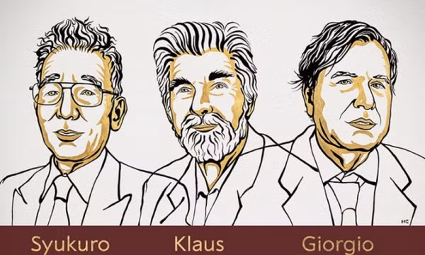 Ba nhà khoa học nhận giải Nobel Vật lý 2021