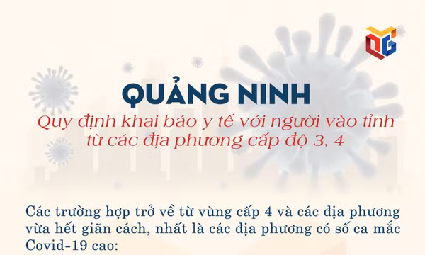 Quảng Ninh: Quy định khai báo y tế với người vào tỉnh từ các địa phương cấp độ 3, 4