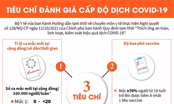 Tiêu chí đánh giá 4 cấp độ thích ứng an toàn COVID-19