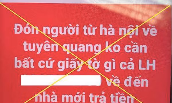 "Bịa" tin "đón người về Tuyên Quang không cần giấy tờ gì", bị phạt 7,5 triệu