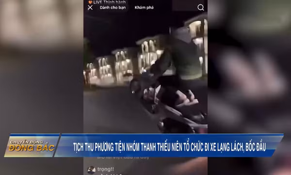 Tịch thu phương tiện nhóm thanh thiếu niên tổ chức đi xe lạng lách, bốc đầu