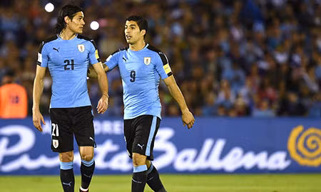 ĐT Uruguay mất cả Cavani lẫn Suarez ở vòng loại World Cup