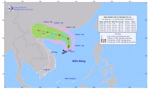 Bão số 2 có khả năng mạnh lên, hướng về thành phố Móng Cái