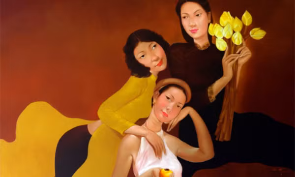 Thiếu nữ ba miền qua tranh sơn dầu