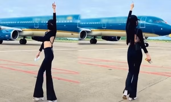 Cấm bay nữ hành khách tạo dáng quay Tiktok ở sân đỗ 