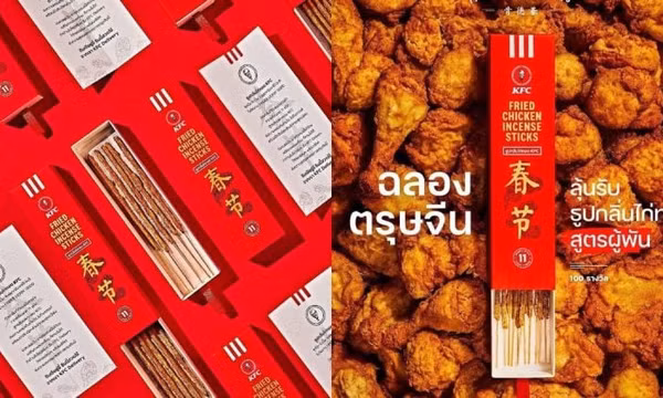 KFC Thái Lan ra mắt que hương có mùi gà rán nhân dịp Tết Nguyên đán