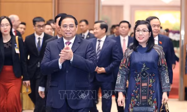 Thủ tướng Phạm Minh Chính và Phu nhân chiêu đãi Đoàn Ngoại giao nhân Tết Quý Mão 2023