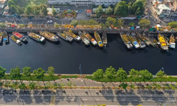 Rộn ràng chợ hoa Xuân “Trên bến dưới thuyền” ở TP HCM