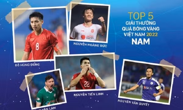 Công bố tốp 5 Quả bóng vàng Việt Nam 2022: Quang Hải vắng mặt