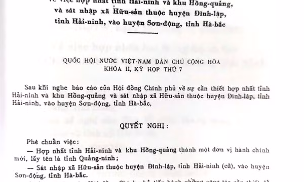 Hợp nhất tỉnh Hải Ninh và khu Hồng Quảng thành tỉnh Quảng Ninh