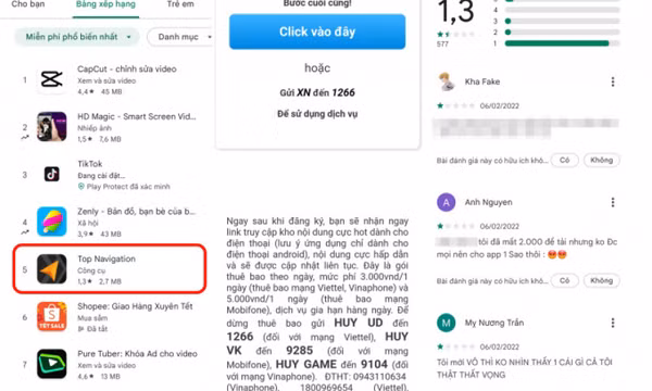 Ứng dụng lừa đảo từng lọt top tải nhiều tại Việt Nam