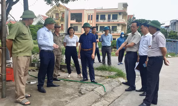 Phó Chủ tịch UBND tỉnh Nghiêm Xuân Cường kiểm tra phòng chống dịch tả lợn Châu Phi và tháo gỡ khó khăn nguồn vật liệu san lấp tại Quảng Yên 