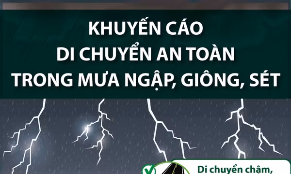 Khuyến cáo biện pháp di chuyển an toàn trong mưa ngập, giông, sét