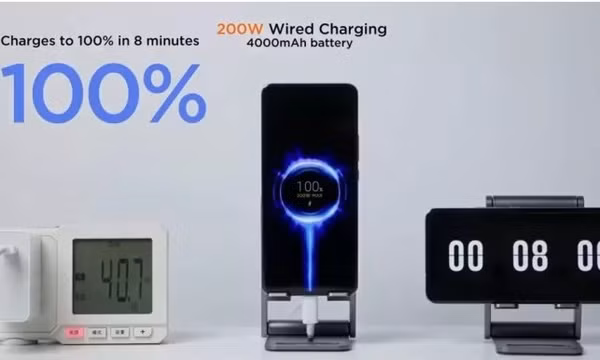 Xiaomi ra mắt sạc nhanh HyperCharge 200W pin từ 0% đầy 100% trong 8 phút