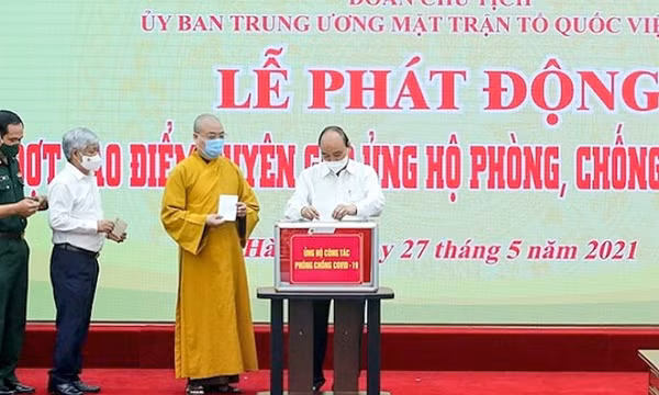 Phát động đợt cao điểm quyên góp ủng hộ phòng, chống dịch Covid-19