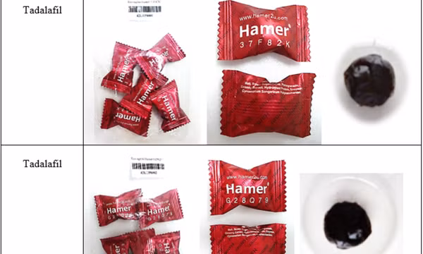 Phát hiện kẹo ngậm Hamer chứa chất điều trị liệt dương ở nam giới