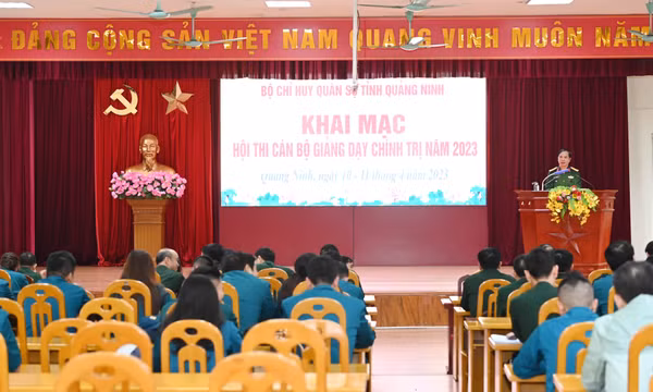 Bộ CHQS tỉnh Quảng Ninh tổ chức khai mạc hội thi cán bộ giảng dạy chính trị năm 2023