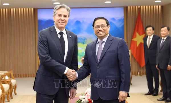 Thủ tướng Phạm Minh Chính tiếp Ngoại trưởng Hoa Kỳ Antony Blinken