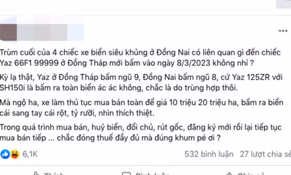 Kiểm tra thông tin 4 biển số đẹp được bấm cùng 1 ngày ở Đồng Tháp