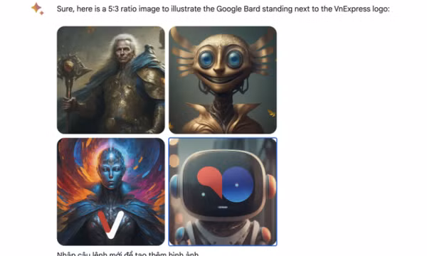 Chatbot Bard của Google cho tạo ảnh miễn phí