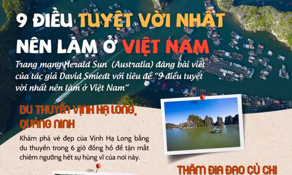Báo Australia: 9 điều tuyệt vời nhất du khách nên làm ở Việt Nam
