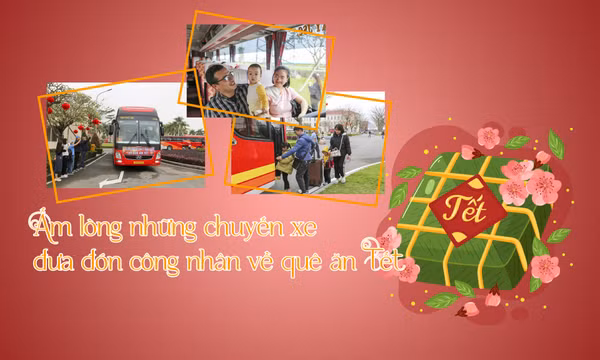 Ấm lòng những chuyến xe đưa đón công nhân về quê ăn Tết