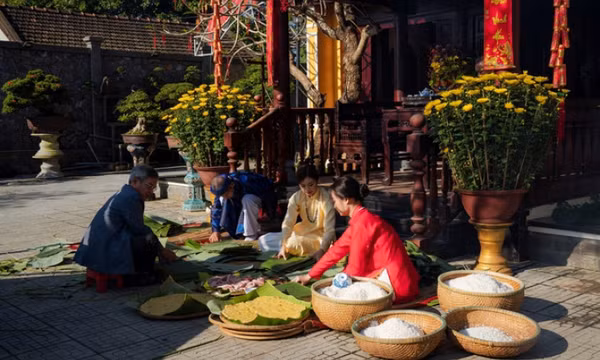 Đậm đà hương vị bánh chưng, bánh tét ngày Tết