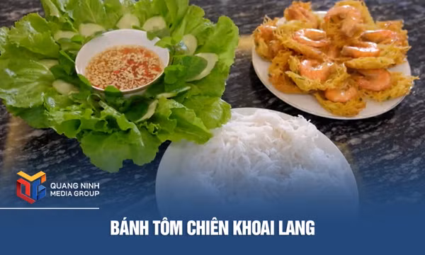 Bánh tôm chiên khoai lang