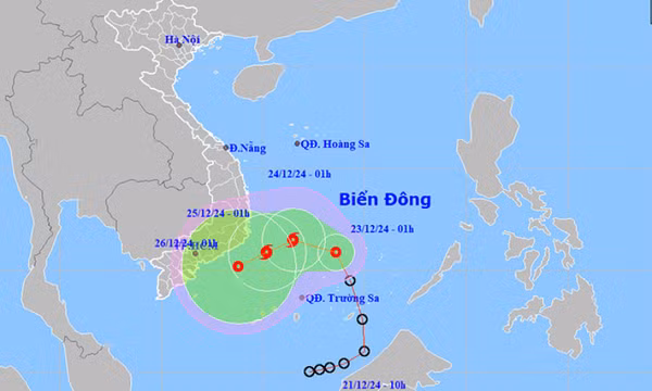 Thời tiết ngày 23/12: Áp thấp nhiệt đới có thể mạnh lên thành bão