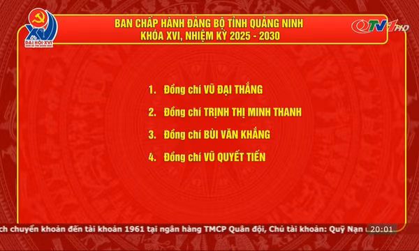 Danh sách Ban Chấp hành Đảng bộ tỉnh Quảng Ninh nhiệm kỳ 2025-2030