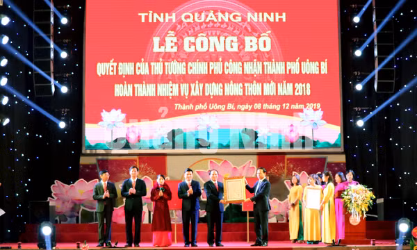 Công bố Quyết định công nhận TP Uông Bí hoàn thành nhiệm vụ xây dựng nông thôn mới 2018, tháng 12-2019