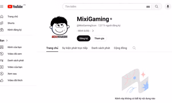 Độ Mixi lần thứ 3 bị hacker chiếm kênh Youtube, mất toàn bộ video