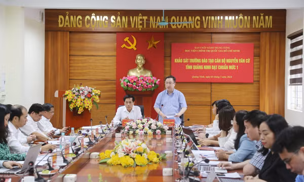 Khảo sát, đánh giá Trường Đào tạo cán bộ Nguyễn Văn Cừ đạt chuẩn mức 1