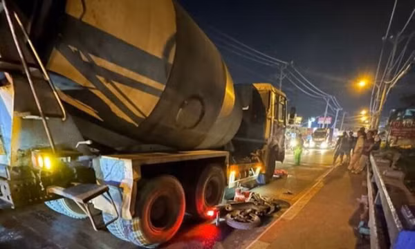 Trung úy CSGT bị xe bồn cán tử vong