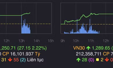 Chứng khoán vượt 1.250 điểm