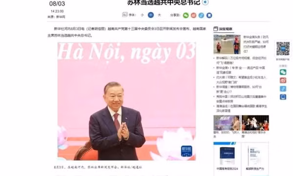Truyền thông nhiều nước đưa tin đồng chí Tô Lâm được bầu làm Tổng Bí thư