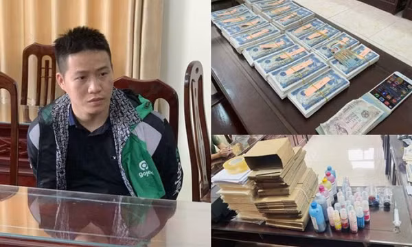 Công an tỉnh Nam Định bắt thanh niên làm tiền giả mang bán