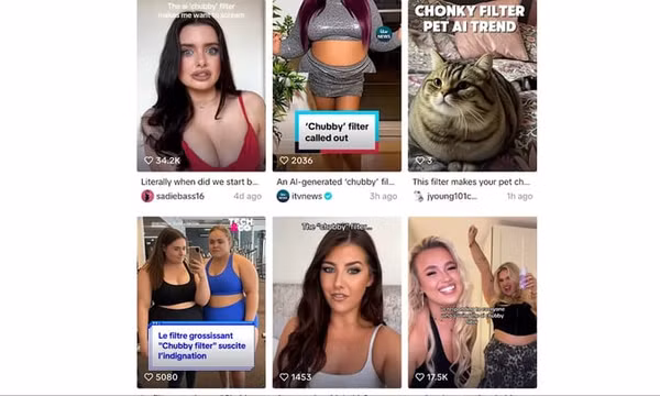 Bộ lọc AI 'béo phì' trên TikTok bị người dùng chỉ trích