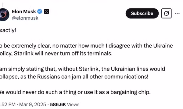 Tỷ phú Elon Musk ra tuyên bố chính thức về tương lai Starlink ở Ukraine