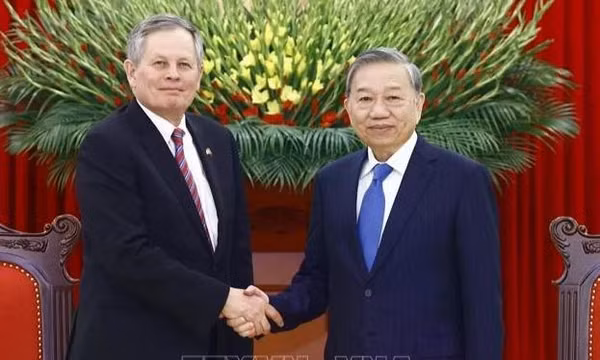 Tổng Bí thư Tô Lâm tiếp Thượng nghị sĩ Hoa Kỳ Steven David Daines