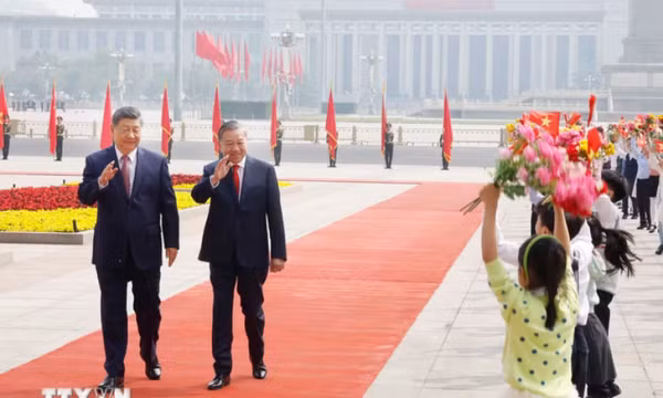 Lễ đón trọng thể Tổng Bí thư, Chủ tịch nước Tô Lâm thăm cấp Nhà nước đến Trung Quốc