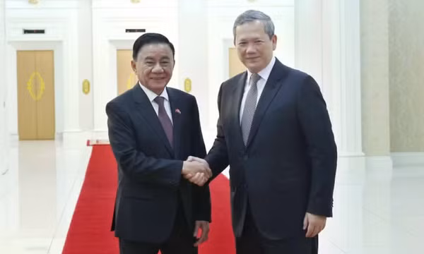 Thường trực Ban Bí thư Trần Cẩm Tú hội kiến Thủ tướng Campuchia