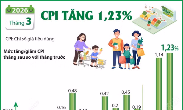 Số liệu thống kê về chỉ số giá tiêu dùng tháng Ba và quý 1