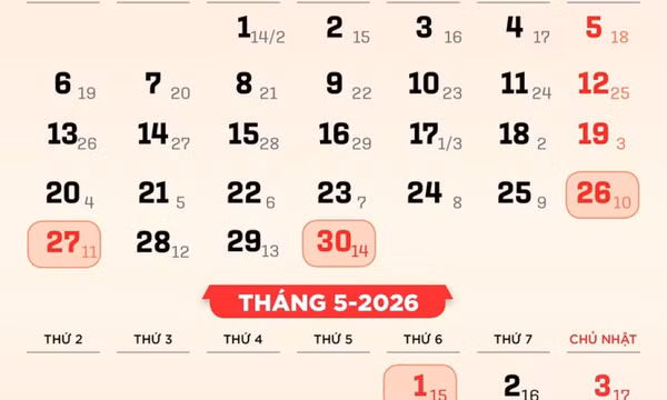 Bộ Nội vụ: Không đề xuất hoán đổi để nghỉ lễ 9 ngày dịp Giỗ Tổ Hùng Vương và 30-4, 1-5